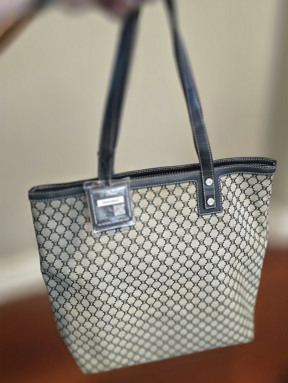 Celine Black & Cream Monogram Canvas Tote